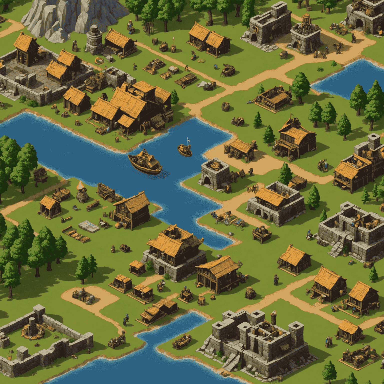 A split-screen image showing resource management interfaces from Civilization and Age of Empires games, with icons for various resources like food, wood, gold, and science